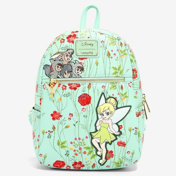 Loungefly Disney Peter Pan Tinkerbell Lost Boys Floral Mini Backpack